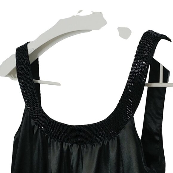 BEDO Black satin beaded backless shift dress - Picture 4 of 16